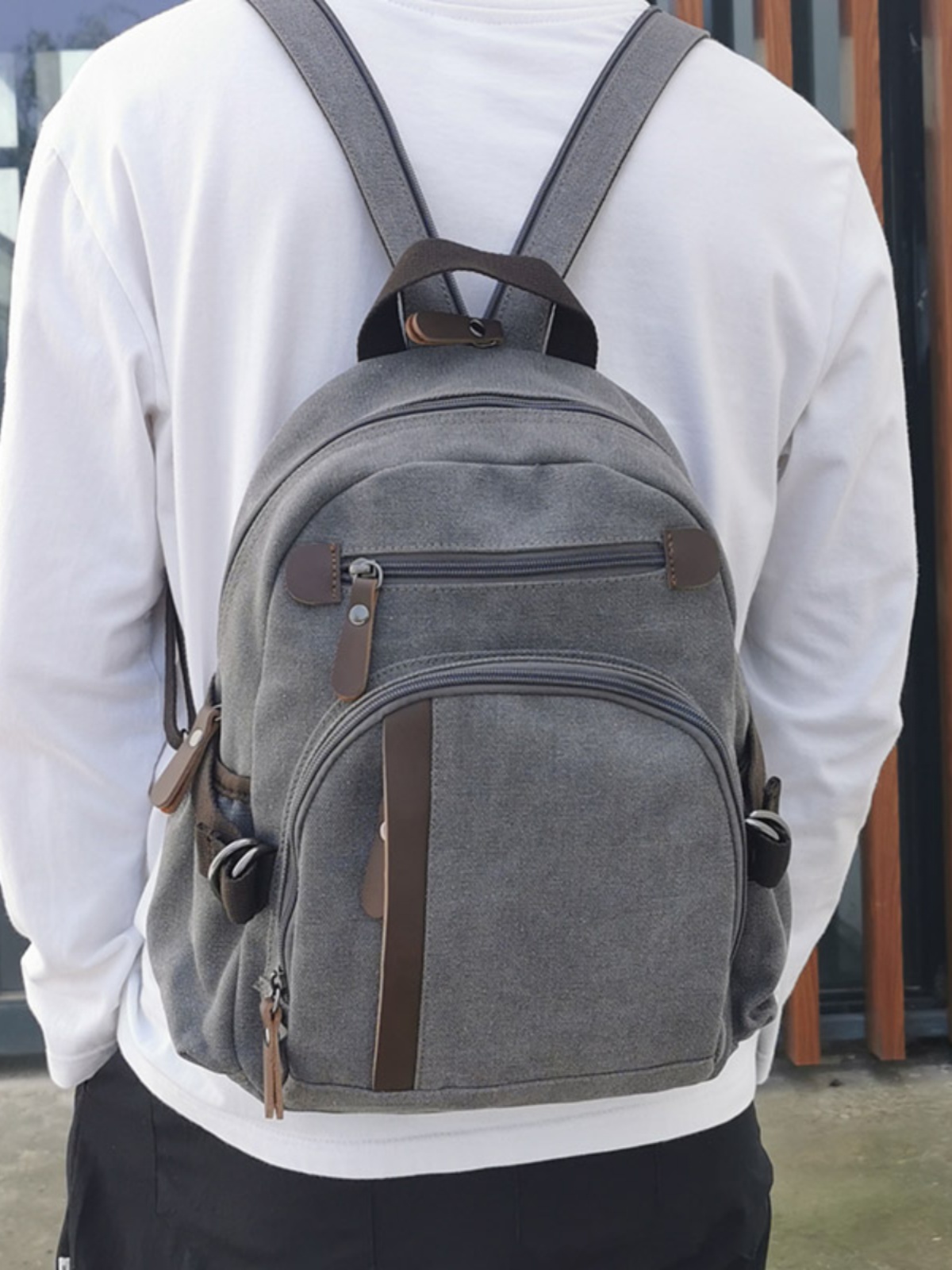 Canvas Backpack Casual - Küçük Kanvas Sırt Çantası, Günlük Kullanıma