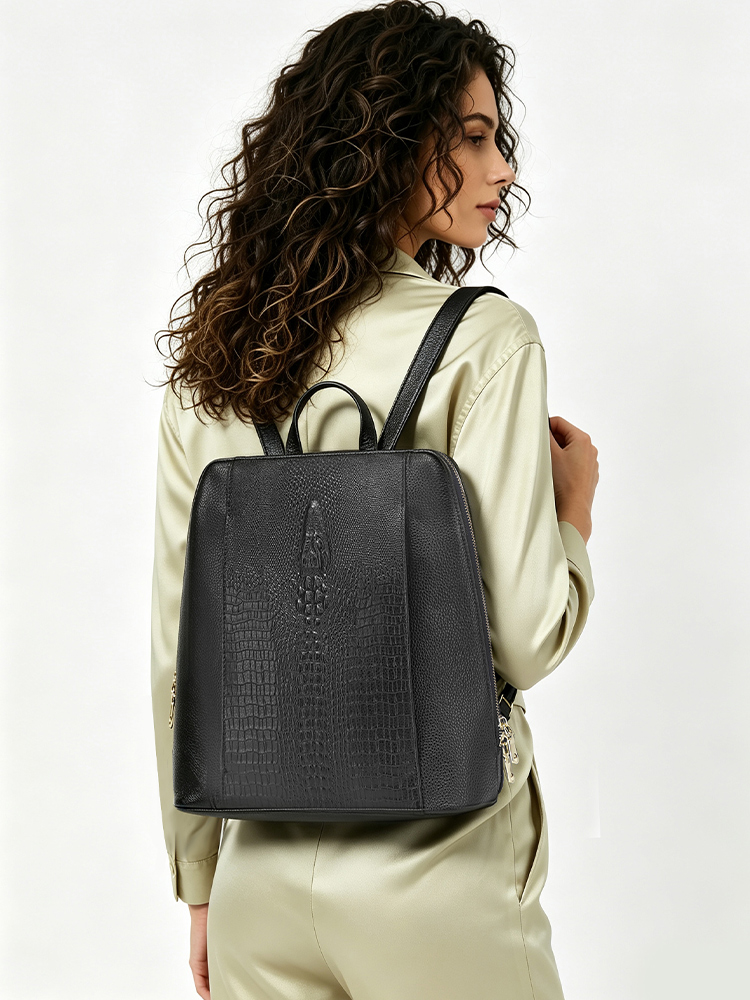 Zency Kadın Timsah Derisi Sırt - Leather Backpack Vintage incelemesi ve fiyatı