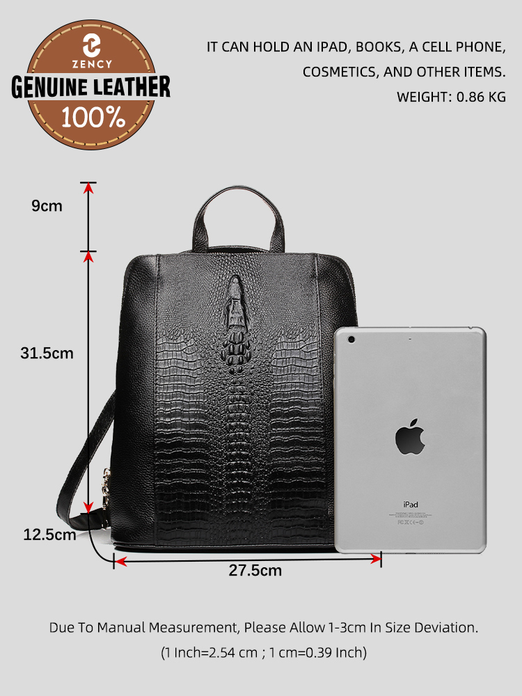 Zency Kadın Timsah Derisi Sırt - Leather Backpack Vintage incelemesi ve fiyatı